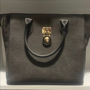 EUC Gray Tote Bag 14x12 stretches with side zipper to 17 inches